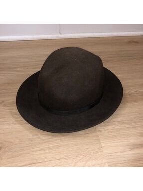 COUNTRY GENTLEMAN LITE FELT BROWN BLACK WOOL FEDORA WATER REPELLENT HAT MEDIUM
